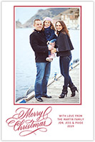 Letterpress Holiday Photo Mount Cards by Three Bees (Hand Lettered - Merry Christmas)