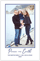 Letterpress Holiday Photo Mount Cards by Three Bees (Hand Lettered - Peace On Earth)