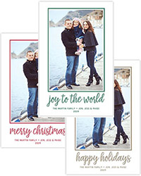 Holiday Photo Mount Cards by Three Bees (Bright Lettered Phrase - Create-Your-Own)