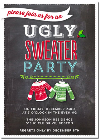 Holiday Invitations by Tumbalina (Ugly Sweater Party)