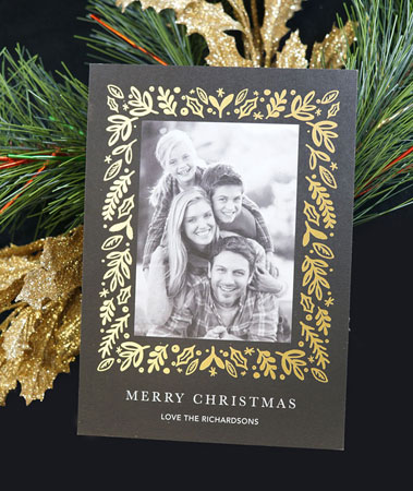 Digital Holiday Photo Cards by Tumbalina - Glistening Leaves