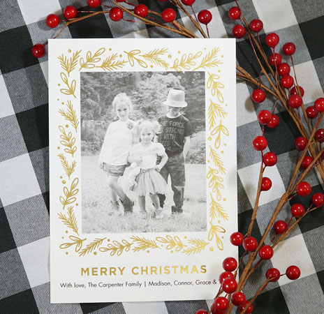 Digital Holiday Photo Cards by Tumbalina - Merry Christmas Sprigs