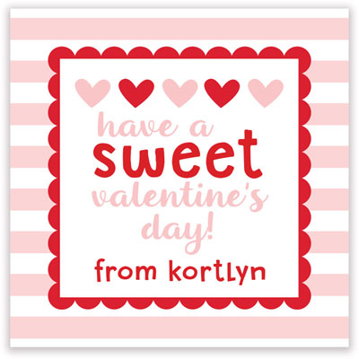 Valentine's Day Exchange Cards by Hollydays (Heart Stripes)