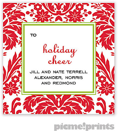 Holiday Gift Enclosure Cards by PicMe Prints - Holiday Damask Poppy (Flat) Holiday Gift Enclosure Cards by PicMe Prints - Holiday Damask Poppy (Flat)