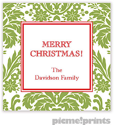 Holiday Gift Enclosure Cards by PicMe Prints - Holiday Damask Cilantro (Flat) Holiday Gift Enclosure Cards by PicMe Prints - Holiday Damask Cilantro (Flat)