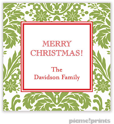 Holiday Gift Enclosure Cards by PicMe Prints - Holiday Damask Cilantro (Folded) Holiday Gift Enclosure Cards by PicMe Prints - Holiday Damask Cilantro (Folded)