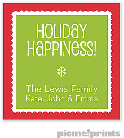 Holiday Gift Enclosure Cards by PicMe Prints - Holiday Scallops Grasshopper (Flat) Holiday Gift Enclosure Cards by PicMe Prints - Holiday Scallops Grasshopper (Flat)