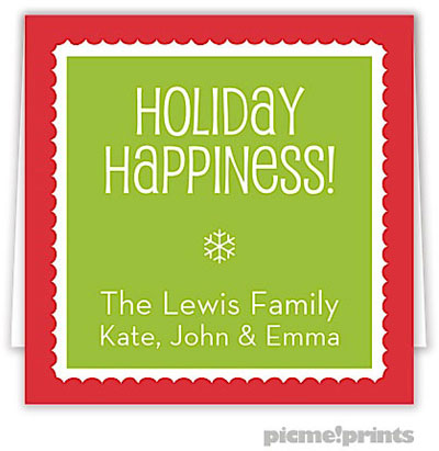 Holiday Gift Enclosure Cards by PicMe Prints - Holiday Scallops Grasshopper (Folded) Holiday Gift Enclosure Cards by PicMe Prints - Holiday Scallops Grasshopper (Folded)