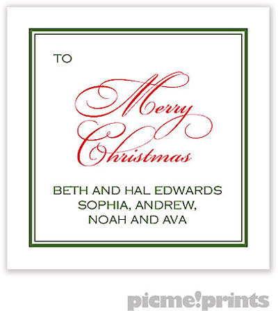 Holiday Gift Enclosure Cards by PicMe Prints - Traditional Border Evergreen (Flat) Holiday Gift Enclosure Cards by PicMe Prints - Traditional Border Evergreen (Flat)