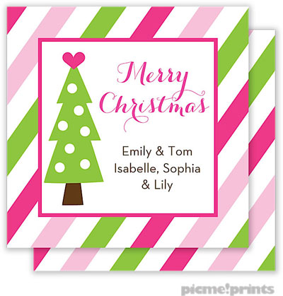 Holiday Gift Enclosure Cards by PicMe Prints - Tree With A Heart Square (Flat)