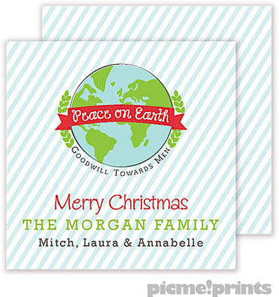 Holiday Gift Enclosure Cards by PicMe Prints - Peace On Earth Square (Flat)