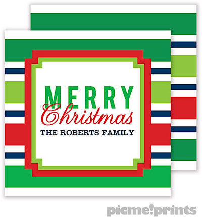 Holiday Gift Enclosure Cards by PicMe Prints - Christmas Stripes Square (Flat) Holiday Gift Enclosure Cards by PicMe Prints - Christmas Stripes Square (Flat)