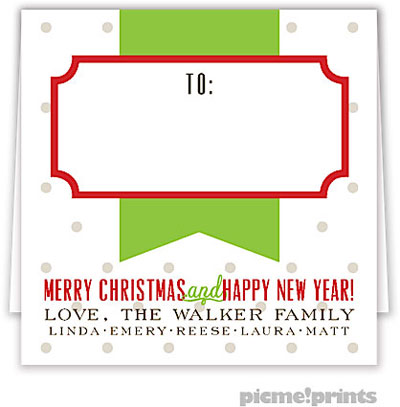 Holiday Gift Enclosure Cards by PicMe Prints - Ribbon & Dots Square (Folded) Holiday Gift Enclosure Cards by PicMe Prints - Ribbon & Dots Square (Folded)