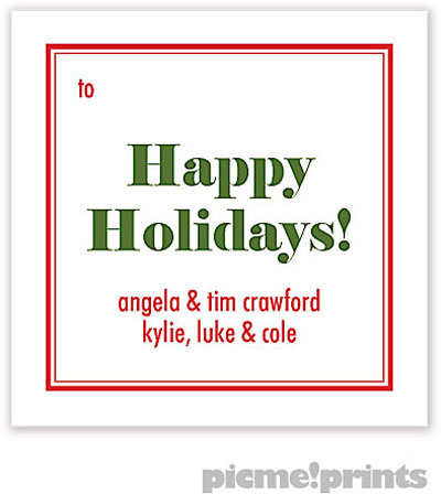 Holiday Gift Enclosure Cards by PicMe Prints - Traditional Border Poppy Square (Flat) Holiday Gift Enclosure Cards by PicMe Prints - Traditional Border Poppy Square (Flat)