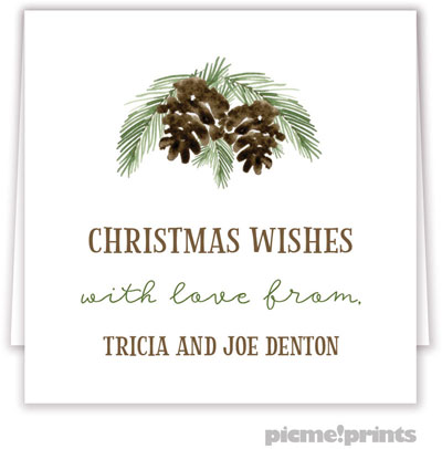 Holiday Gift Enclosure Cards by PicMe Prints - Pinecones (Folded) Holiday Gift Enclosure Cards by PicMe Prints - Pinecones (Folded)