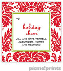 Holiday Gift Enclosure Cards by PicMe Prints - Holiday Damask Poppy (Flat)