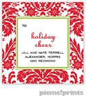 Holiday Gift Enclosure Cards by PicMe Prints - Holiday Damask Poppy (Flat)