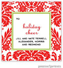 Holiday Gift Enclosure Cards by PicMe Prints - Holiday Damask Poppy (Folded)