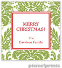 Holiday Gift Enclosure Cards by PicMe Prints - Holiday Damask Cilantro (Flat)