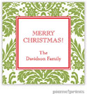 Holiday Gift Enclosure Cards by PicMe Prints - Holiday Damask Cilantro (Folded)