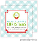 Holiday Gift Enclosure Cards by PicMe Prints - Gingham Christmas Square (Flat)