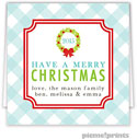 Holiday Gift Enclosure Cards by PicMe Prints - Gingham Christmas Square (Folded)