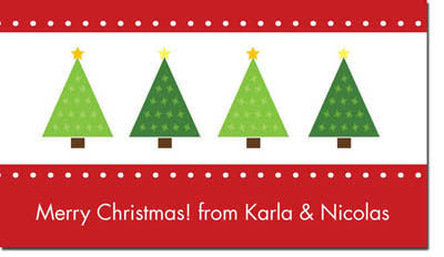 Spark & Spark Holiday Calling Cards - Four Mod Christmas Tree