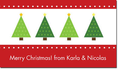 Spark & Spark Holiday Calling Cards - Four Mod Christmas Tree Spark & Spark Holiday Calling Cards - Four Mod Christmas Tree