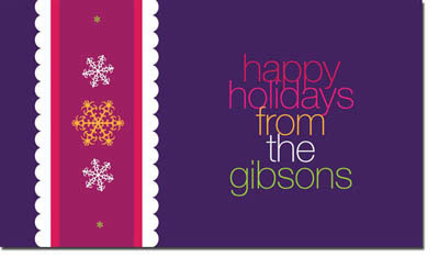 Spark & Spark Holiday Calling Cards - Ribbon With Snowflakes Spark & Spark Holiday Calling Cards - Ribbon With Snowflakes