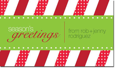 Spark & Spark Holiday Calling Cards - Candy Stripes For You