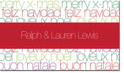 Spark & Spark Holiday Calling Cards - Collage Of Christmas Words Spark & Spark Holiday Calling Cards - Collage Of Christmas Words