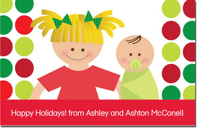 Spark & Spark Children's Personalized Holiday Calling Cards - Siblings Amongst Circles