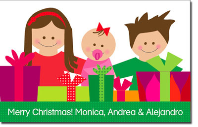 Spark & Spark Children's Personalized Holiday Calling Cards - Siblings Sharing Gifts Spark & Spark Children's Personalized Holiday Calling Cards - Siblings Sharing Gifts