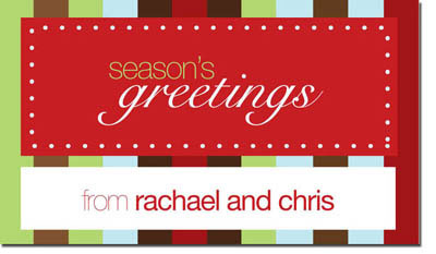 Spark & Spark Holiday Calling Cards - Wonder Of Stripes (Red) Spark & Spark Holiday Calling Cards - Wonder Of Stripes (Red)