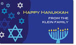Spark & Spark Hanukkah Calling Cards - Menorah With Blue Stars