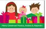 Spark & Spark Children's Personalized Holiday Calling Cards - Siblings Sharing Gifts