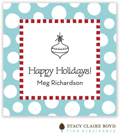 Stacy Claire Boyd - Holiday Calling Cards (Funky Dot - Aqua - Flat)