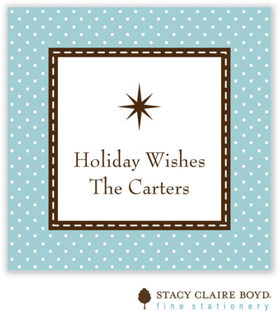 Stacy Claire Boyd - Holiday Calling Cards (Jolly Holiday - Blue - Folded)