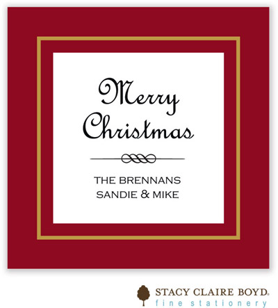 Stacy Claire Boyd - Holiday Calling Cards (Holiday Elegance - Red - Folded)