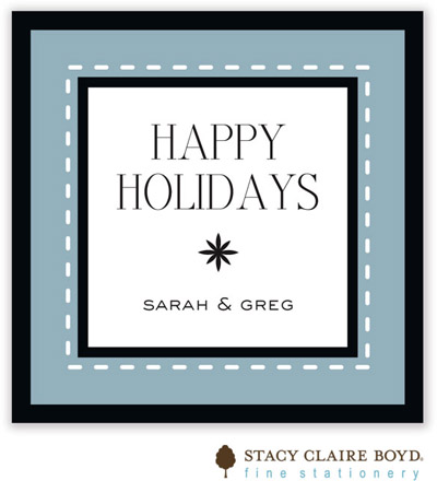 Stacy Claire Boyd - Holiday Calling Cards (Dashing Through the Snow - Blue - Folded)