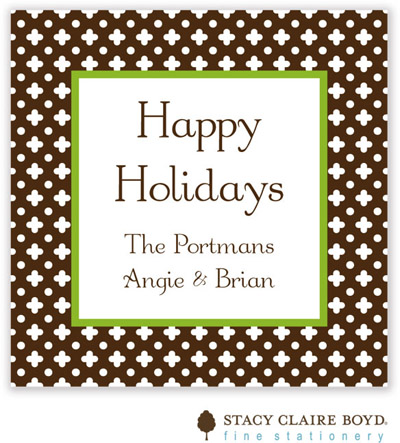 SCB CC 10 - Holiday Calling Cards by Stacy Claire Boyd - (Gingerbread Lane - Brown - Folded)
