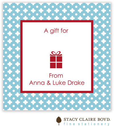 SCB CC 10 - Holiday Calling Cards by Stacy Claire Boyd - (Gingerbread Lane - Aqua - Folded)