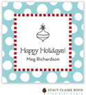 Stacy Claire Boyd - Holiday Calling Cards (Funky Dot - Aqua - Folded)