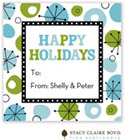Stacy Claire Boyd - Holiday Calling Cards (Retro Wishes - Blue - Flat)