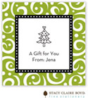 SCB CC 10 - Holiday Calling Cards by Stacy Claire Boyd - (Swirls & Whirls - Green - Folded)