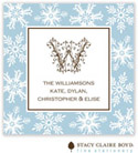 Stacy Claire Boyd - Holiday Calling Cards (Fanciful Snowflakes - Blue - Folded)