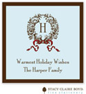 SCB CC 10 - Holiday Calling Cards by Stacy Claire Boyd - (Enchanted Wreath - Blue - Folded)