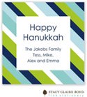 SCB CC 10 - Holiday Calling Cards by Stacy Claire Boyd - (Preppy Stripe - Blue - Folded)