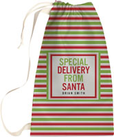 Lavender Belle Santa Sack (Red and Green Stripe)