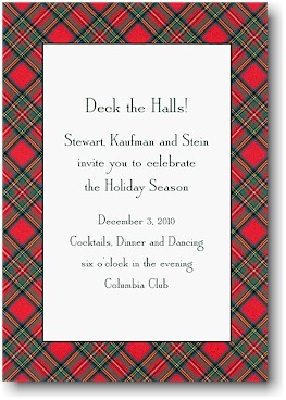 Holiday Invitations by Boatman Geller - Red Plaid